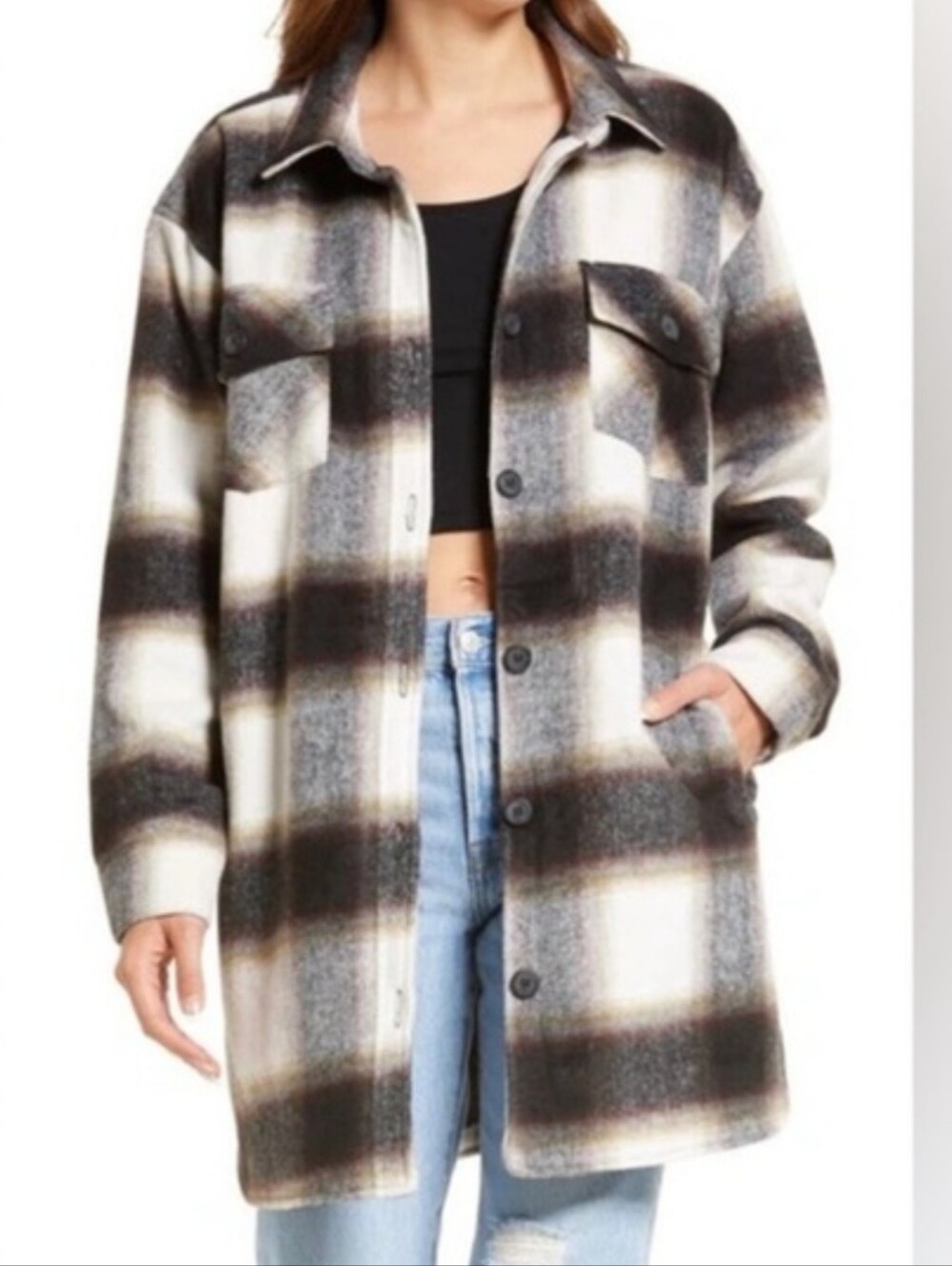 Thread And Supply Plaid Coat NWOT S